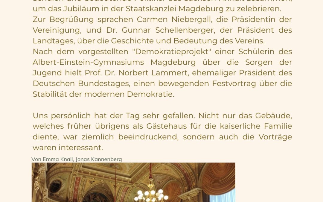 30 Jahre parlamentarische Vereinigung