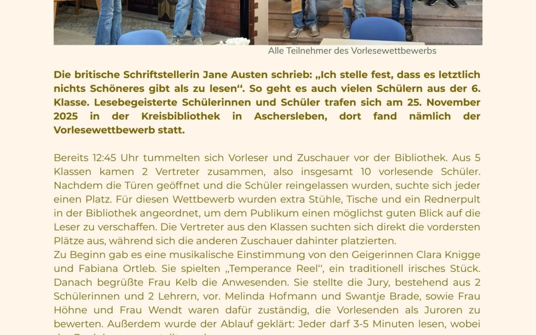 Vorlesewettbewerb der 6. Klassen
